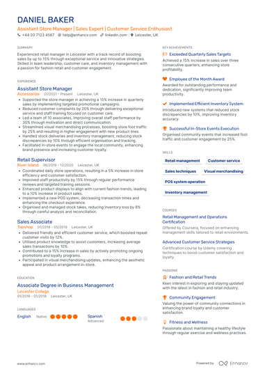 Retail Assistant Manager CV Examples & Guide for 2026