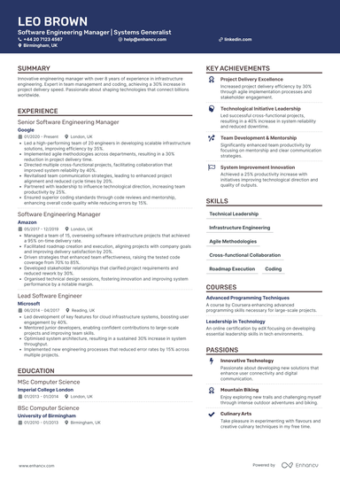 Engineering Manager CV Examples & Guide for 2026