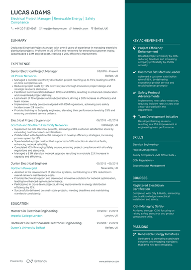 Electrical Engineering CV Examples & Guide for 2026