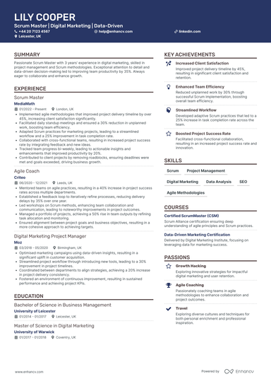 Scrum Master CV Examples & Guide for 2026