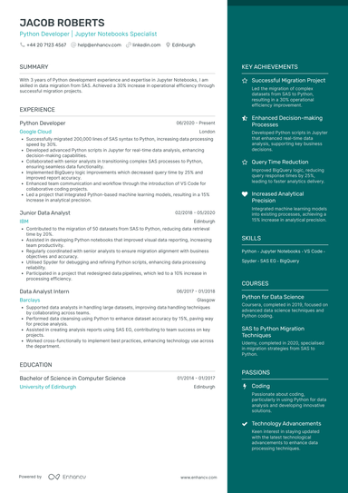 Python Developer CV Examples & Guide for 2025