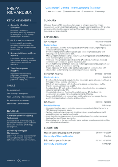 QA Tester CV Examples & Guide for 2026
