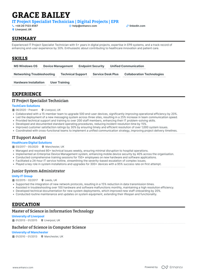 IT Technician CV Examples & Guide for 2026