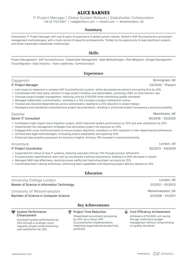 IT Project Manager CV Examples & Guide for 2026