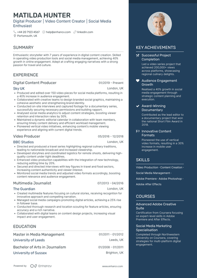 Content Creator CV Examples & Guide for 2026