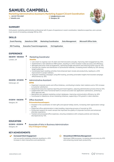 Marketing Assistant CV Examples & Guide for 2026