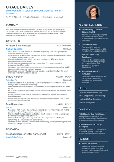 Retail Assistant Manager CV Examples & Guide for 2026