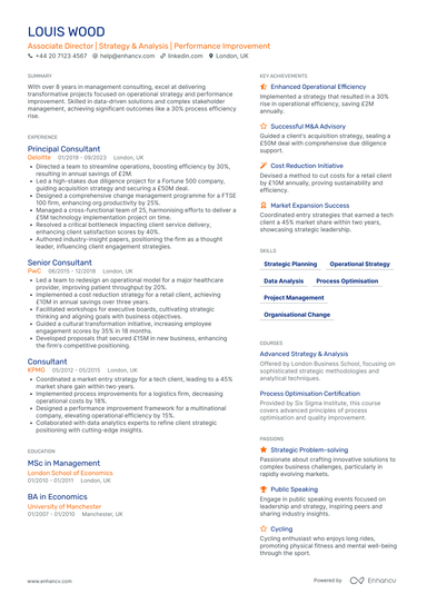 Management Consultant CV Examples & Guide for 2026