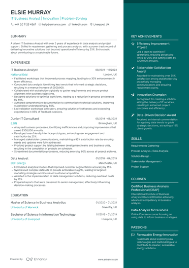 Entry Level Business Analyst CV Examples & Guide for 2026
