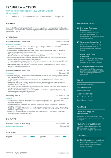 Content Marketing CV Examples & Guide for 2026