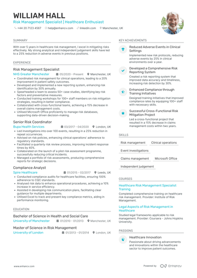 Risk Manager CV Examples & Guide for 2026