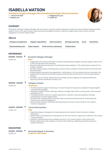 Category Manager CV Examples & Guide for 2026