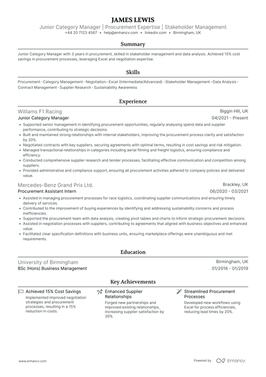 Category Manager CV Examples & Guide for 2026