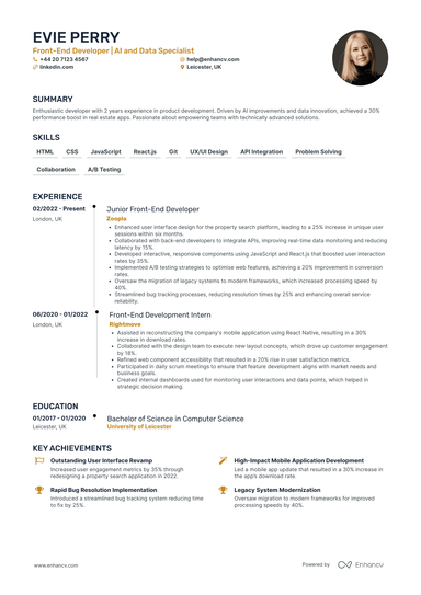 Junior Software Developer CV Examples & Guide for 2026