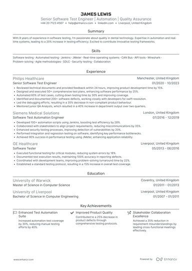Software Tester CV Examples & Guide for 2026