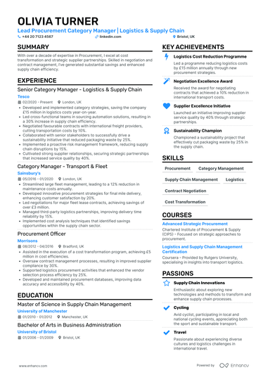 Category Manager CV Examples & Guide for 2026