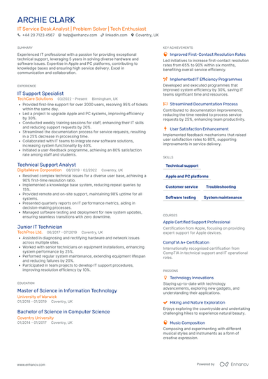 It Support Cv Example IT Support CV Examples & Guide for 2026