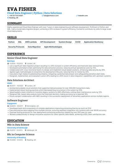 Data Engineer CV Examples & Guide for 2026