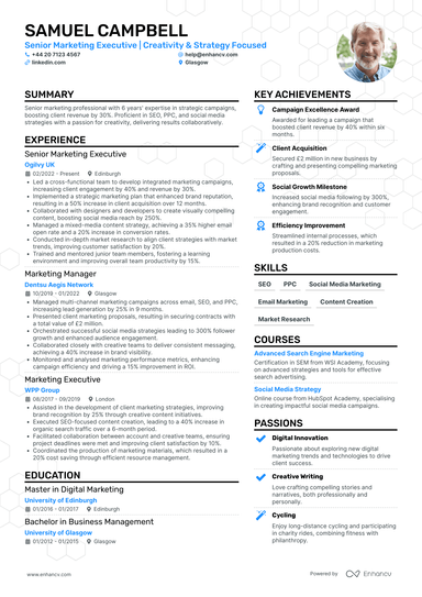 Marketing Executive CV Examples & Guide for 2026