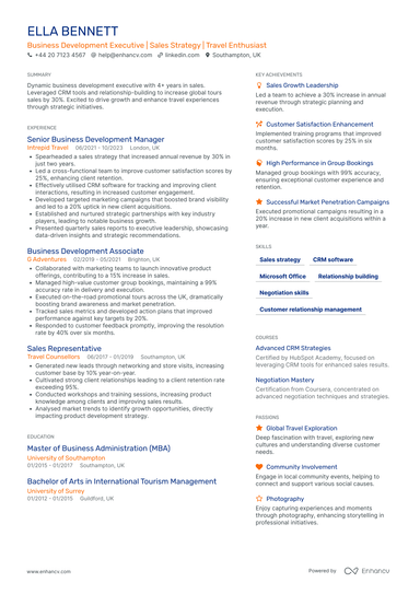 Business Development Executive CV Examples & Guide for 2026