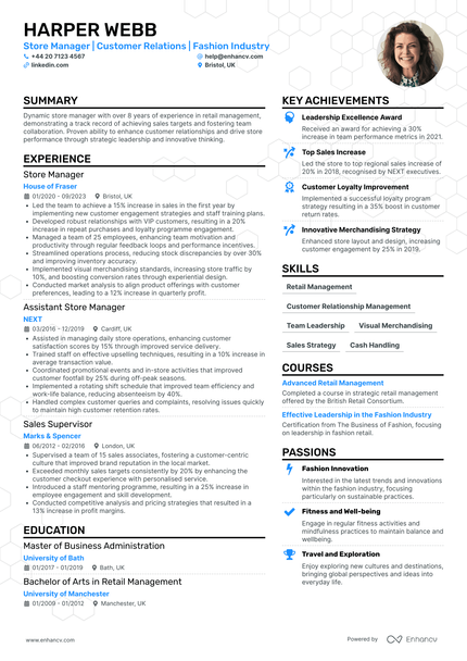 Fashion Retail CV Examples & Guide for 2026