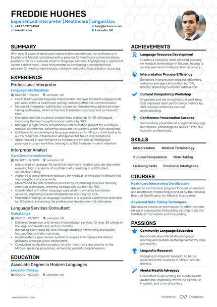 Interpreter CV Examples & Guide for 2024