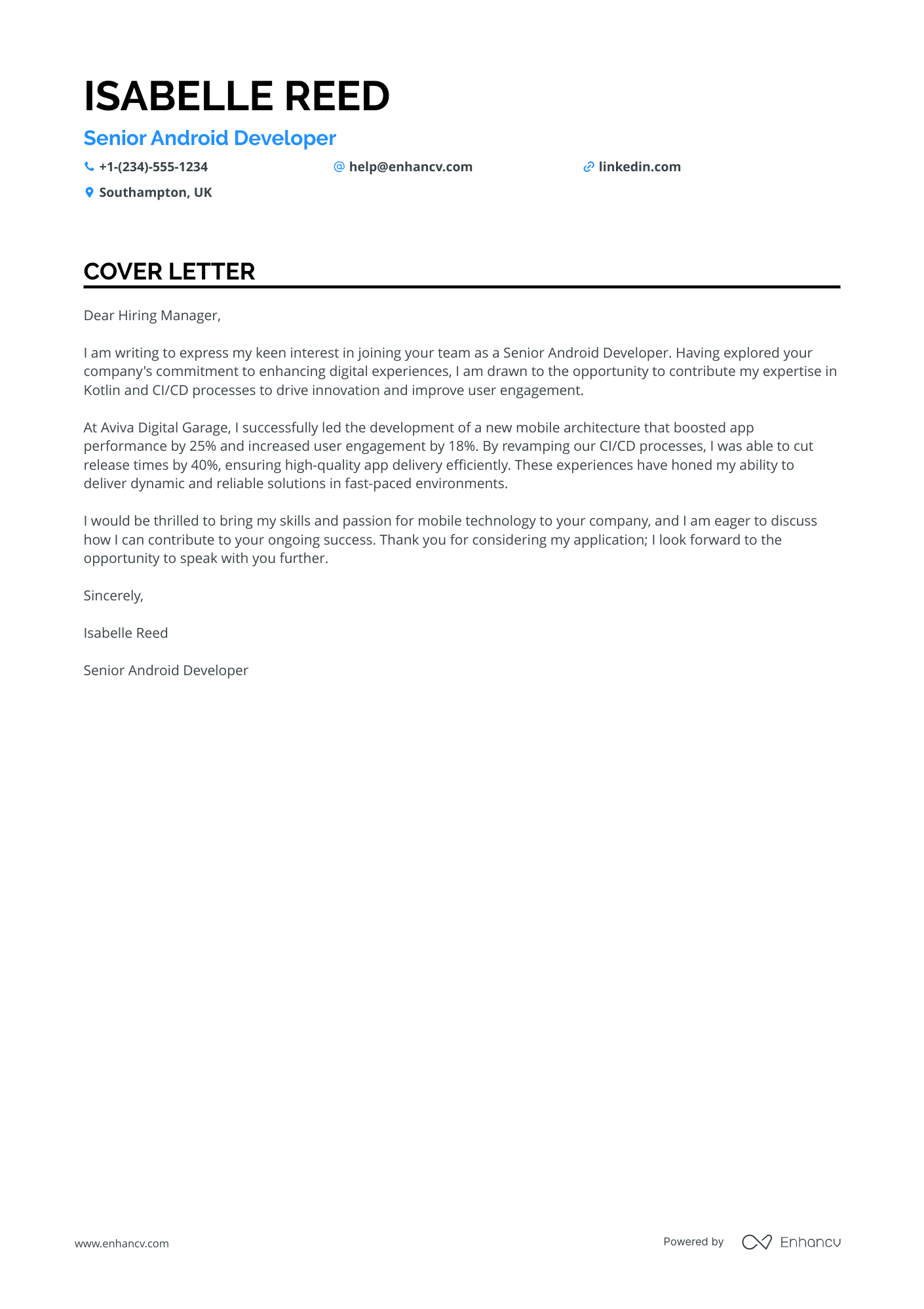 Android Developer Cover Letter Examples & Guide for 2025