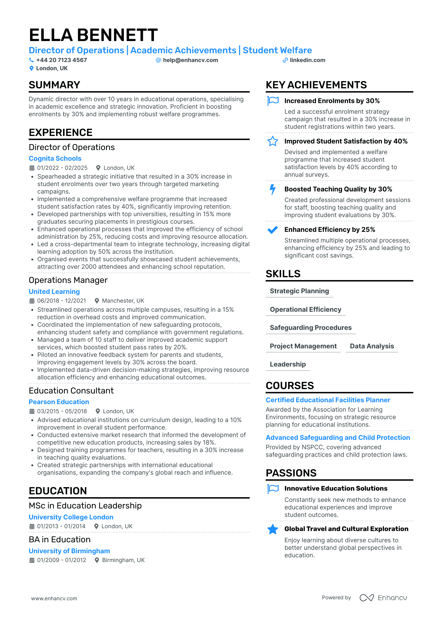 Director Of Operations CV Examples & Guide for 2026