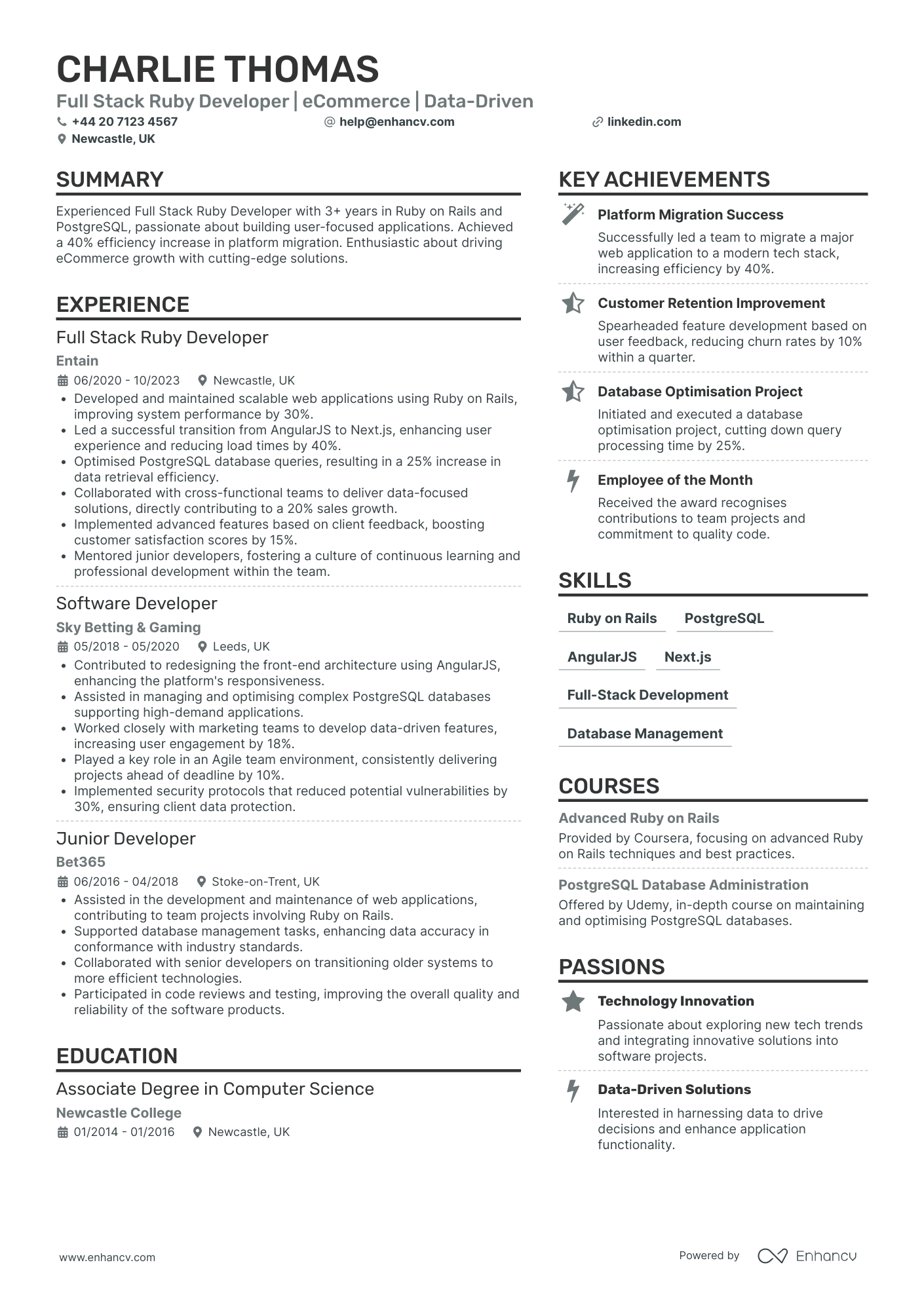 Web Developer CV Examples & Guide for 2026