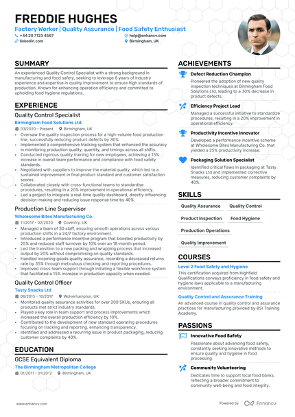 Factory Worker CV Examples & Guide for 2024