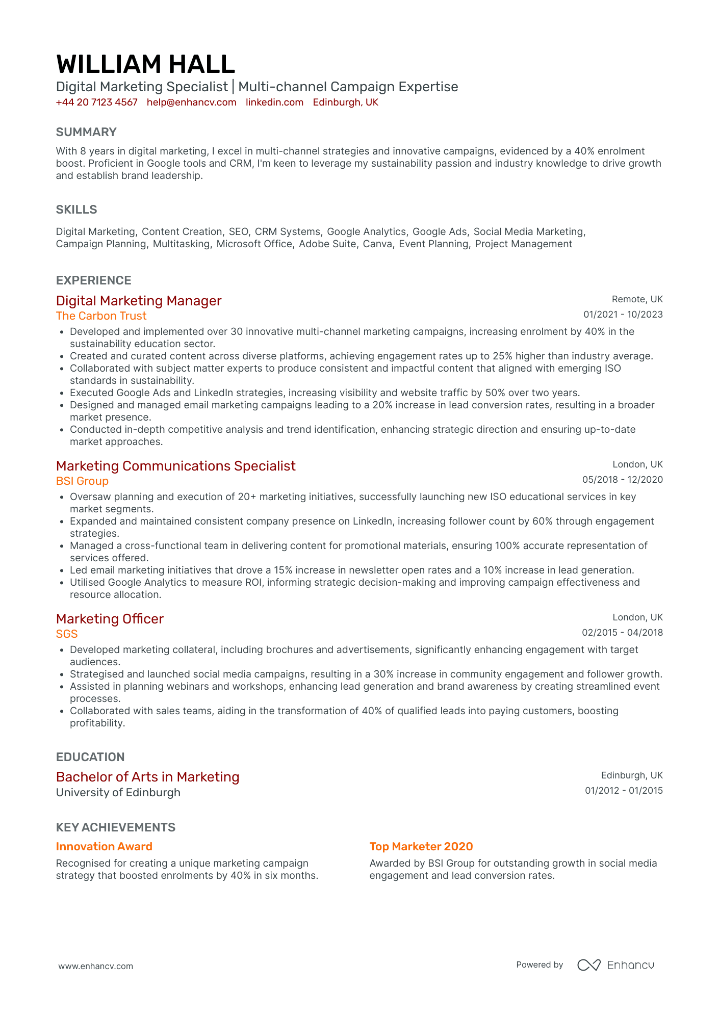 Digital Marketing CV Examples & Guide for 2026