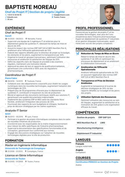 Chef de Projet Informatique resume example