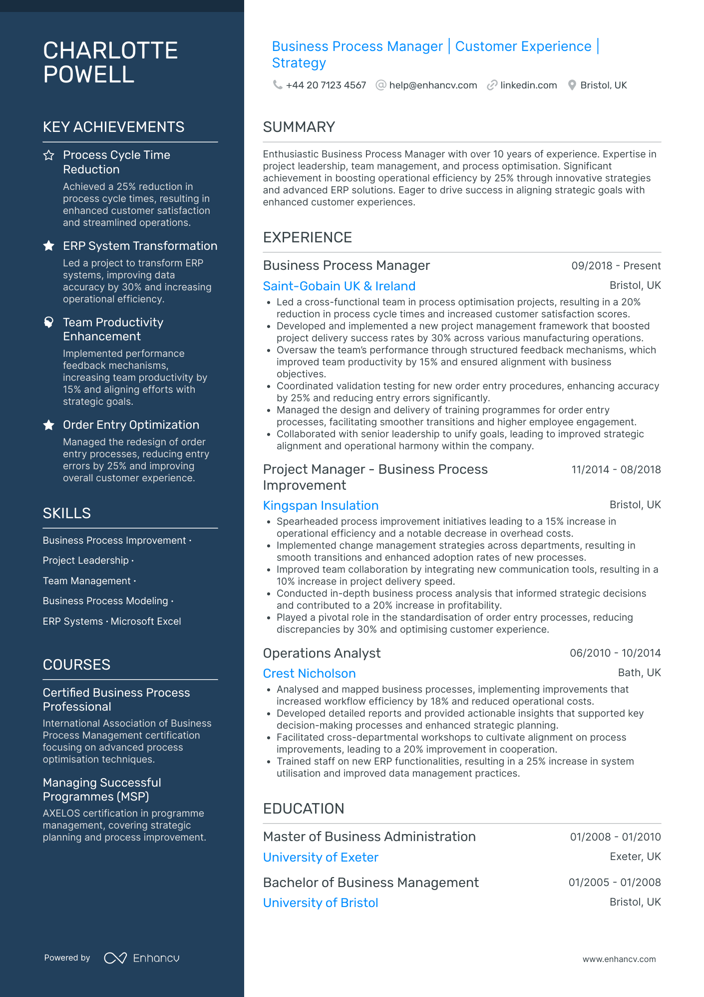Business Manager CV Examples & Guide for 2026