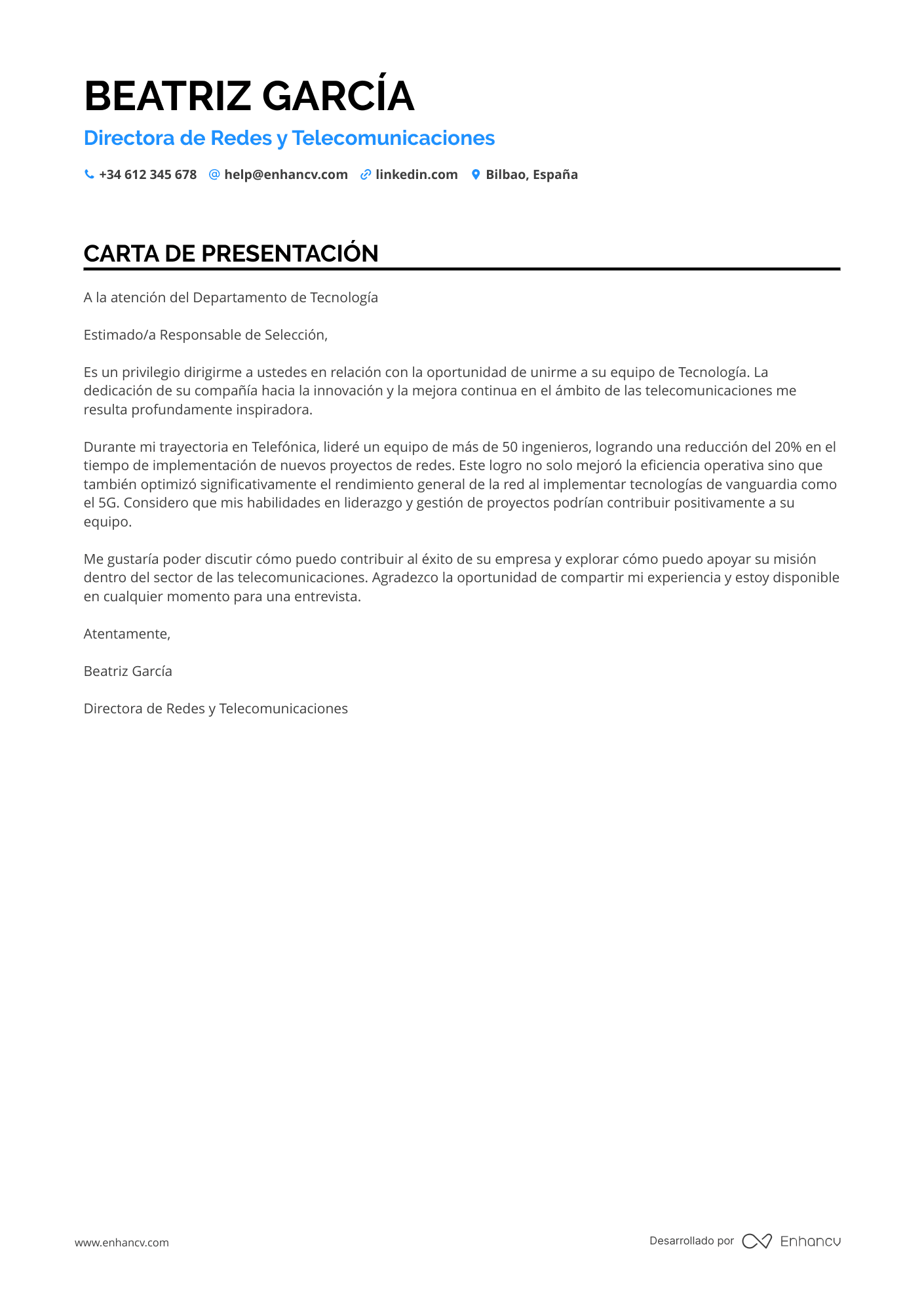 Director General Carta de presentación