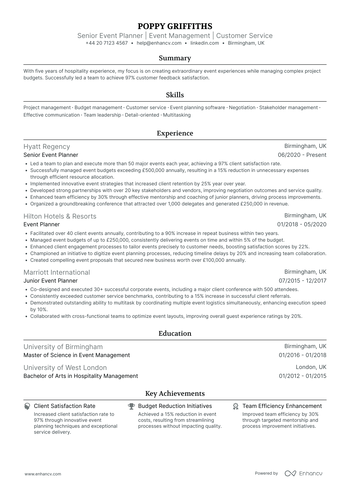 Event Planner CV Examples & Guide for 2026