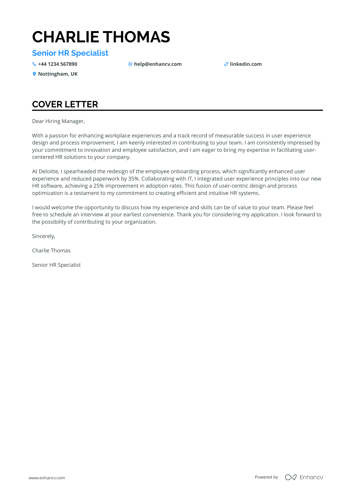 Program Manager cover letter