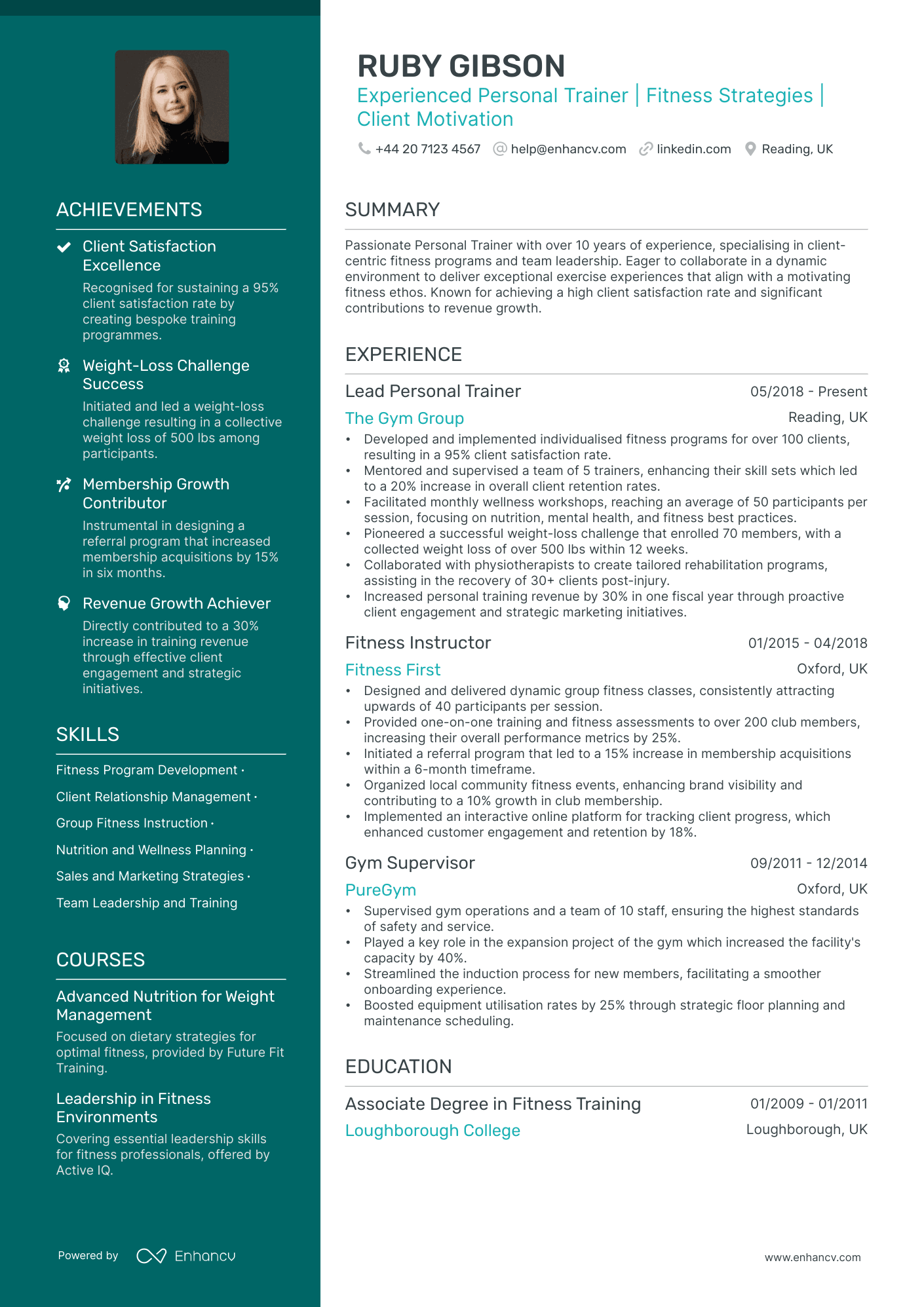 Personal Trainer CV Examples & Guide for 2025