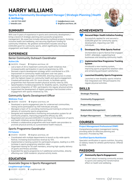 Sports CV Examples & Guide for 2024