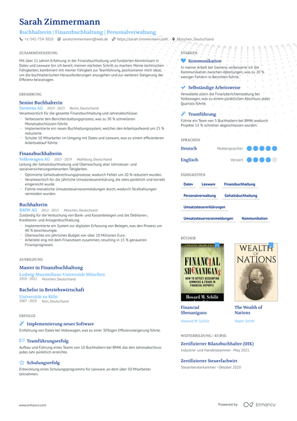 Buchhalter resume example