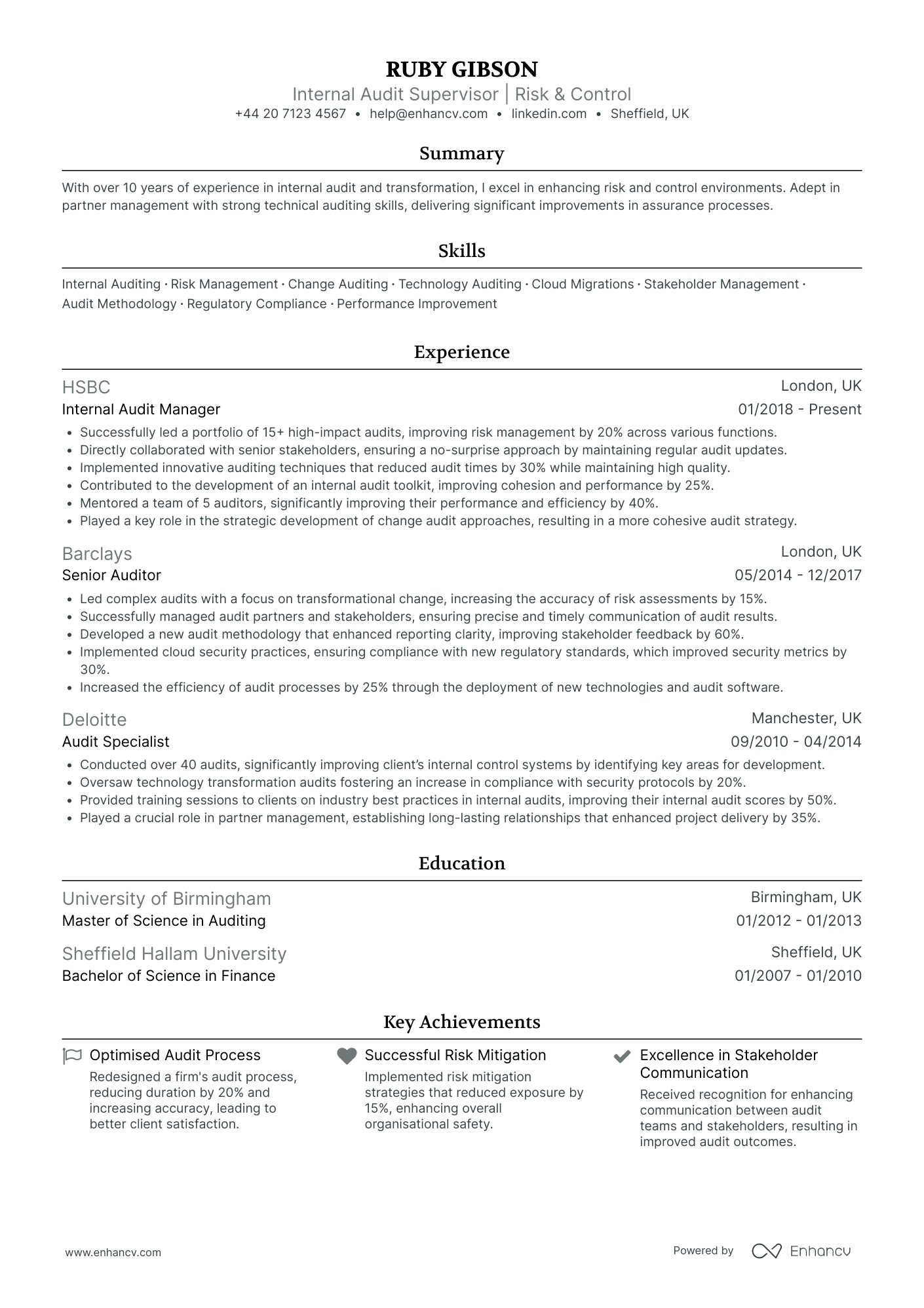 Audit Manager CV Examples & Guide for 2026