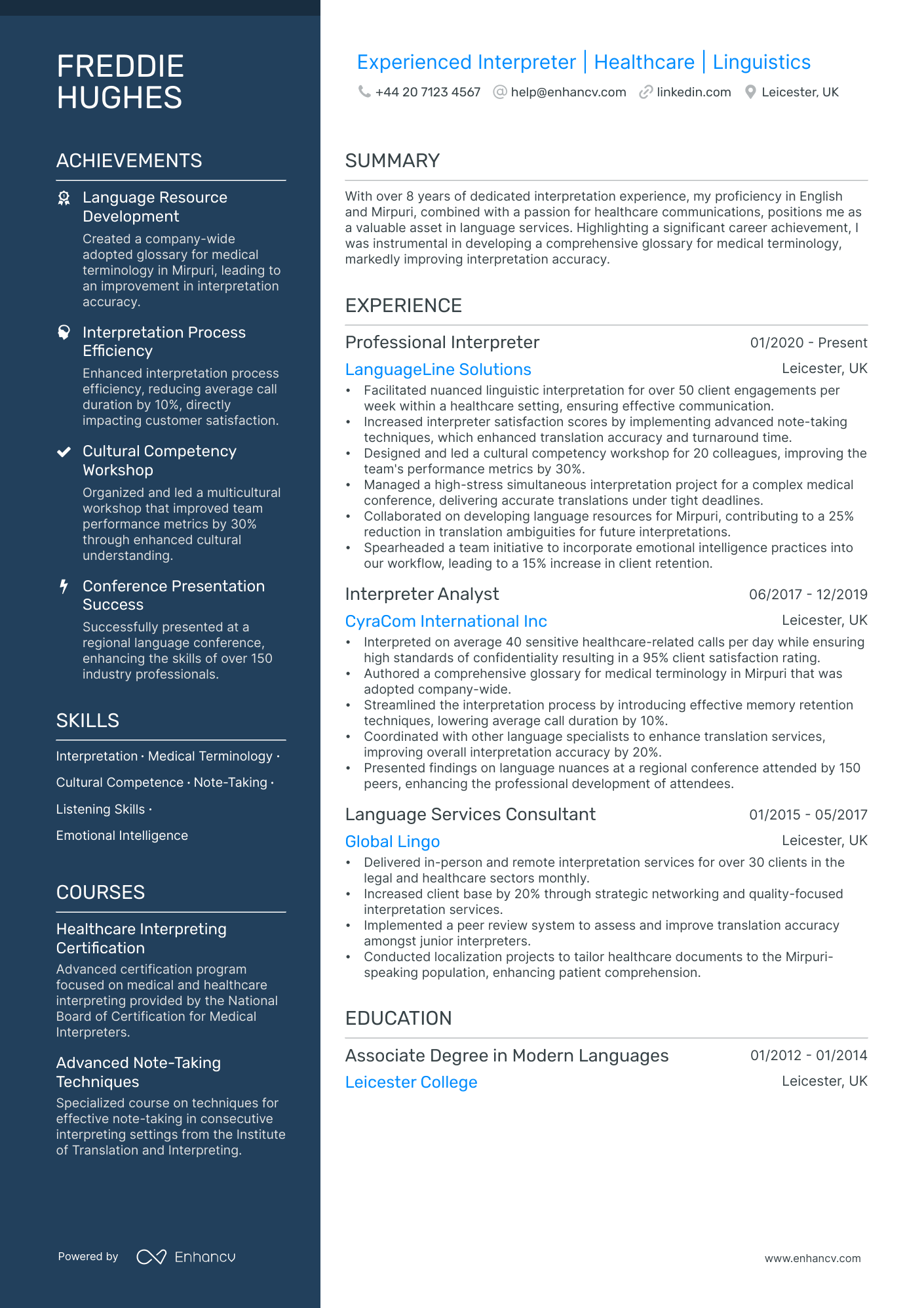 Interpreter CV Examples & Guide for 2025