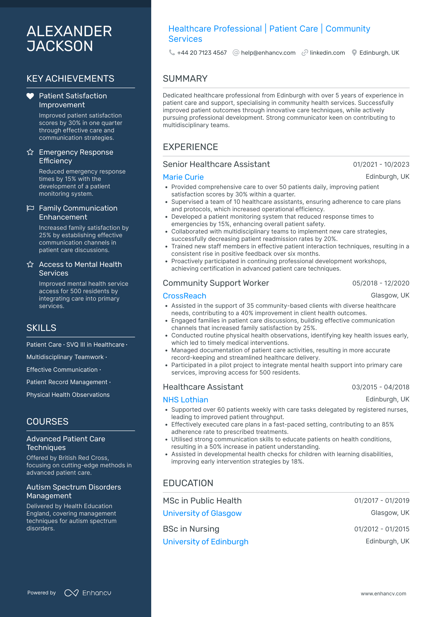 Learning Disability Cv Example Support Worker CV Examples & Guide for 2026