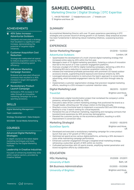 Marketing Manager CV Examples & Guide for 2025