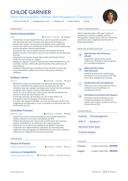 Auditeur Financier resume example