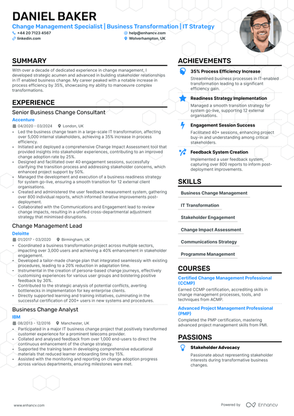 Change Management CV Examples & Guide for 2024