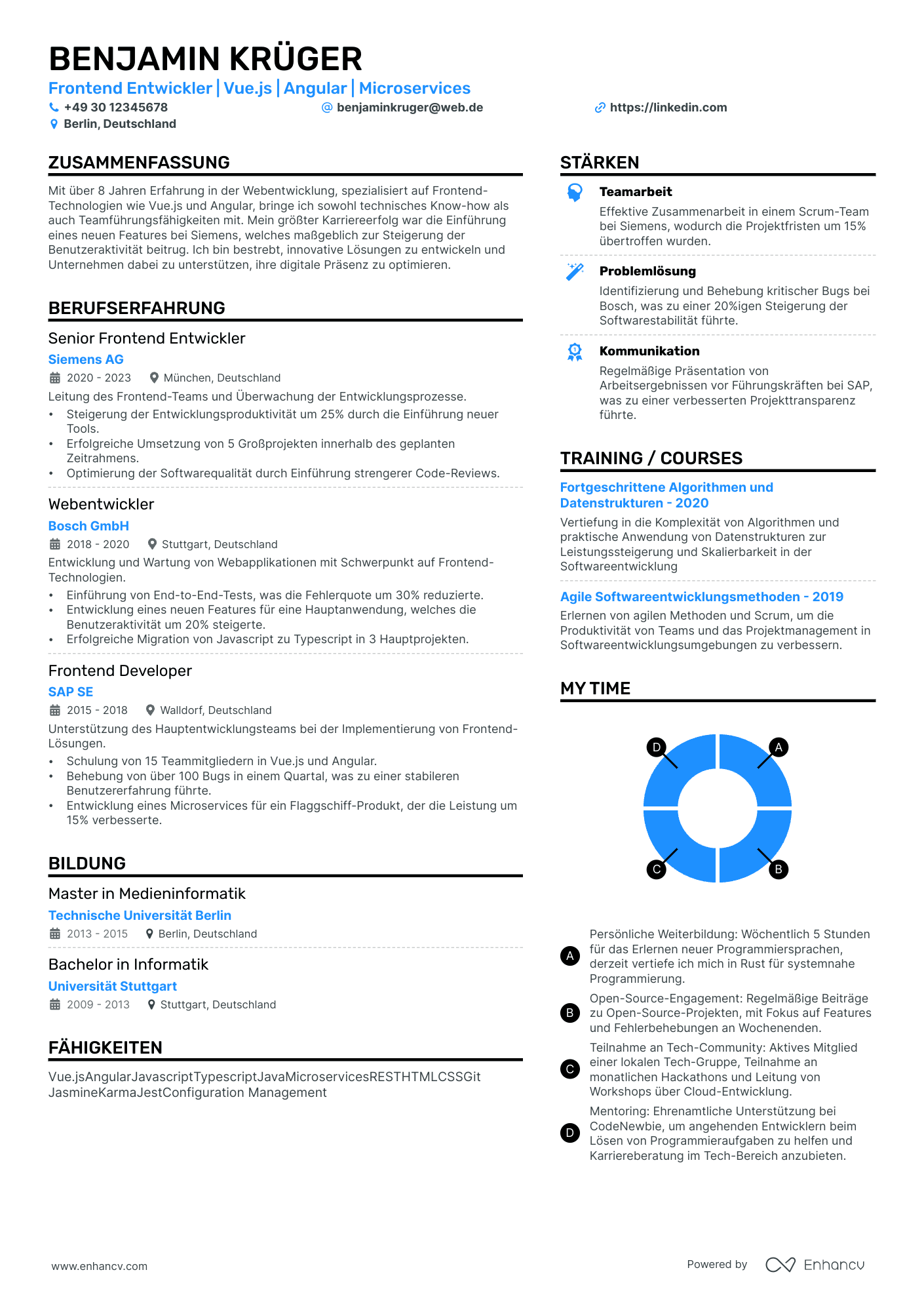 Informatiker resume example