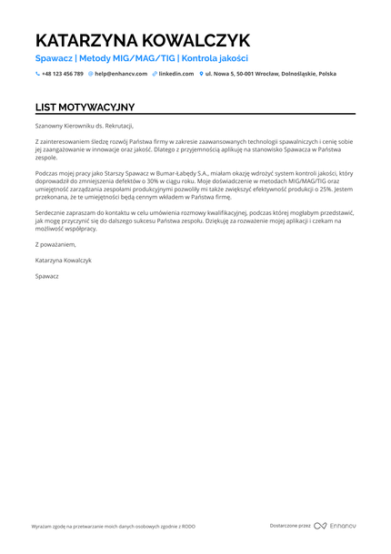 Spawacz List motywacyjny