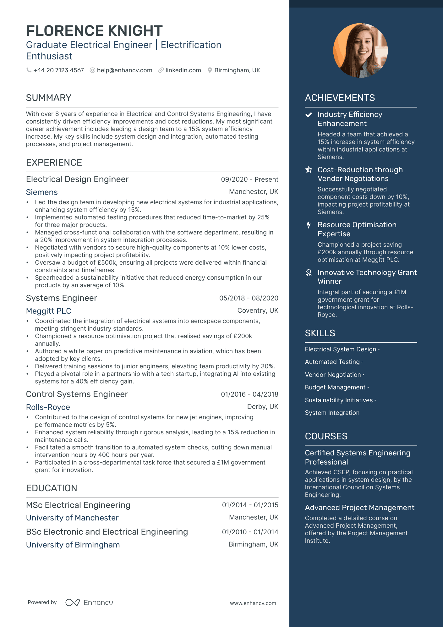 Iec Cv Example Electrical Engineering CV Examples & Guide for 2025