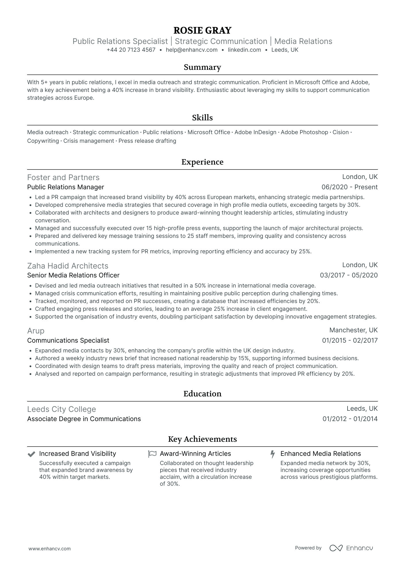 Public Relations CV Examples & Guide for 2026