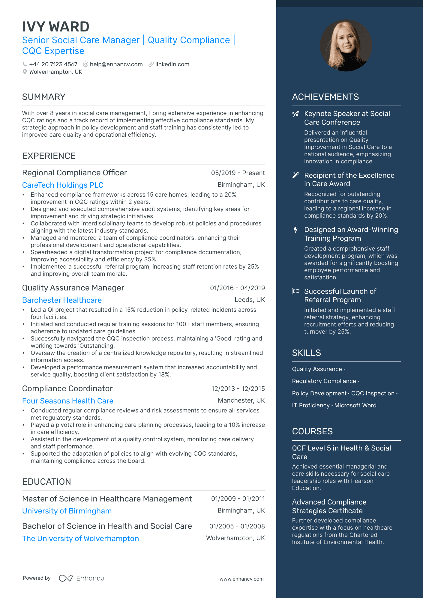 Compliance Manager CV Examples & Guide for 2025